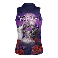 Personalised Halloween Skeleton Couple Women Sleeveless Polo Shirt Til Death Do Us Part LT05 - Wonder Print Shop