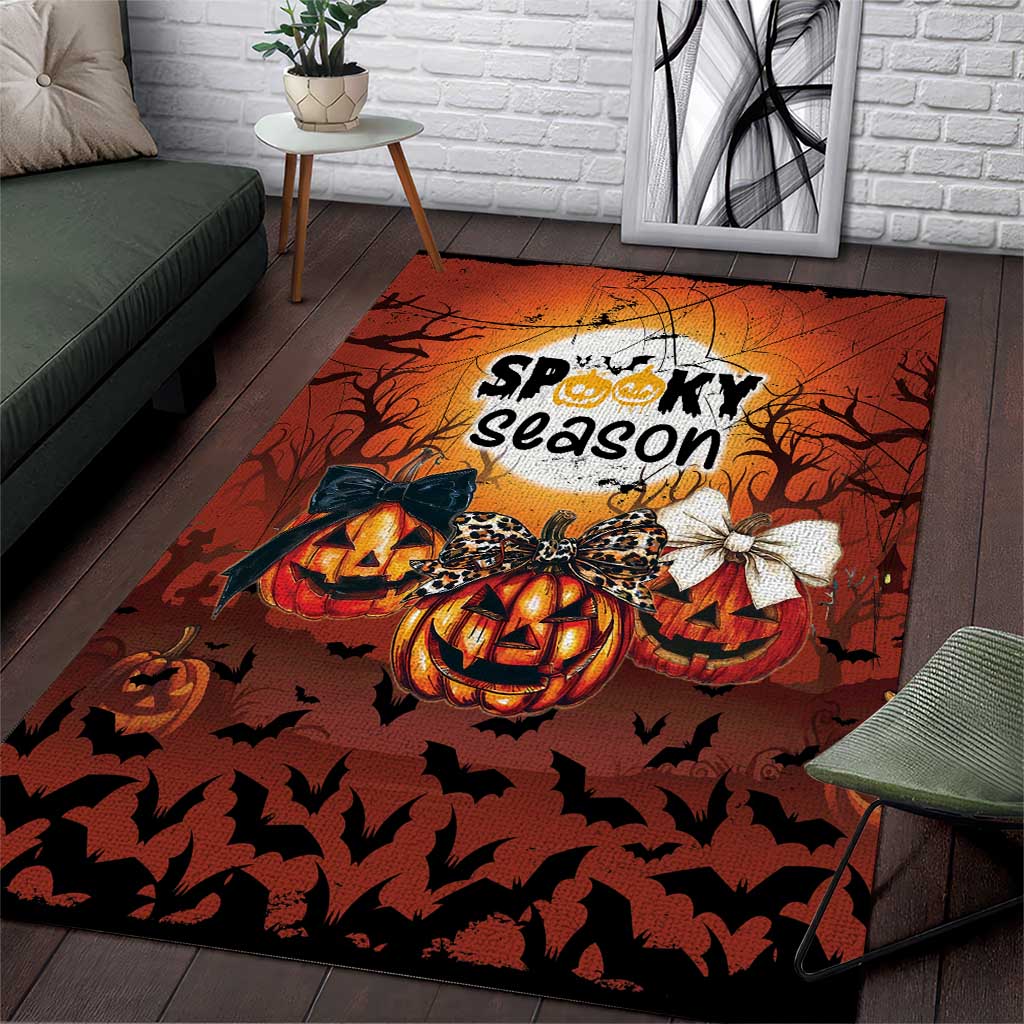 Coquette Pumpkin Halloween Area Rug It's Spooky Season LT05 - Wonder Print Shop