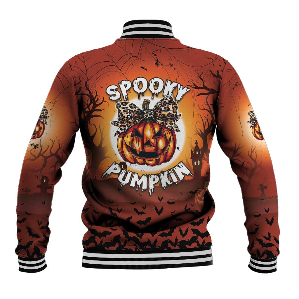 Coquette Pumpkin Halloween Baseball Jacket It's Spooky Season LT05 - Wonder Print Shop