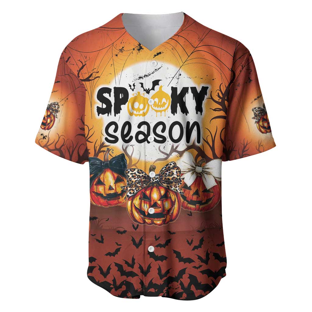 Coquette Pumpkin Halloween Baseball Jersey It's Spooky Season LT05 - Wonder Print Shop