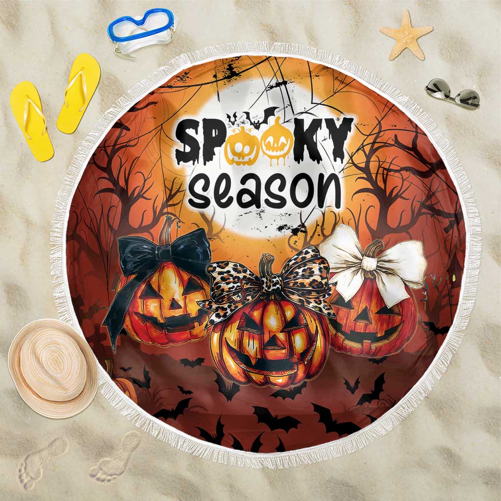 Coquette Pumpkin Halloween Beach Blanket It's Spooky Season LT05 - Wonder Print Shop