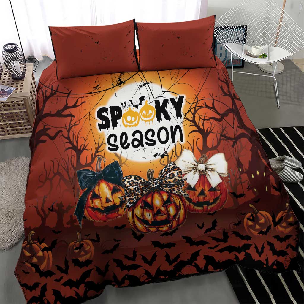 Coquette Pumpkin Halloween Bedding Set It's Spooky Season LT05 - Wonder Print Shop