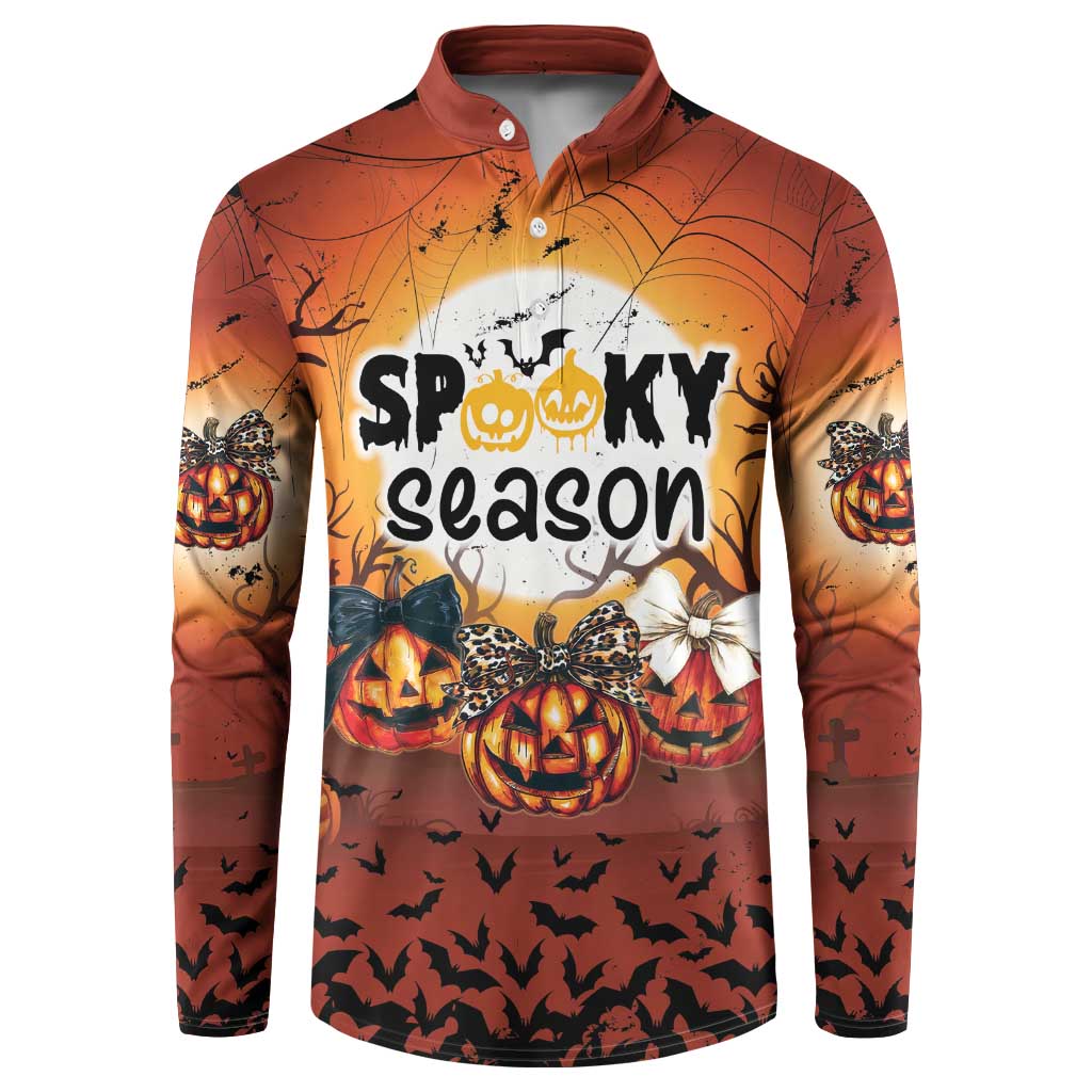 Coquette Pumpkin Halloween Button Sweatshirt It's Spooky Season LT05 - Wonder Print Shop