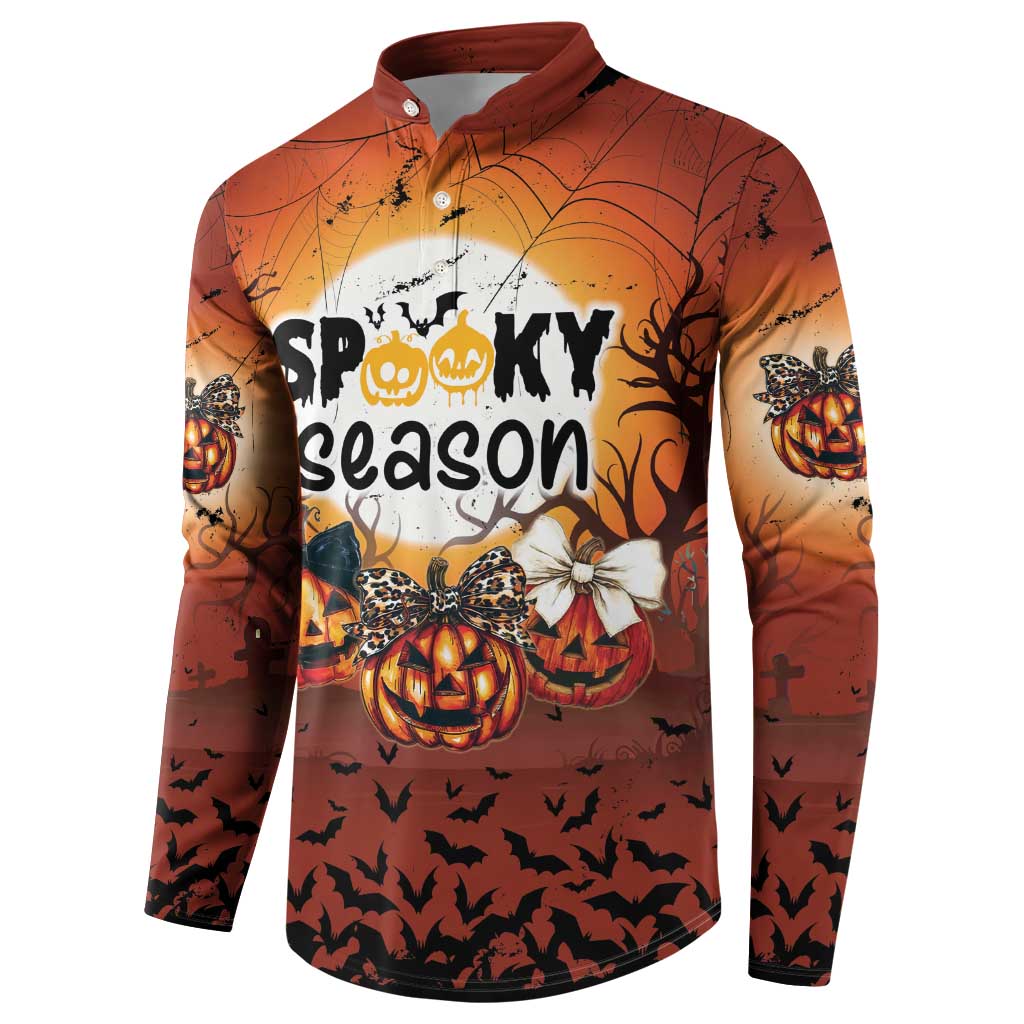 Coquette Pumpkin Halloween Button Sweatshirt It's Spooky Season LT05 - Wonder Print Shop