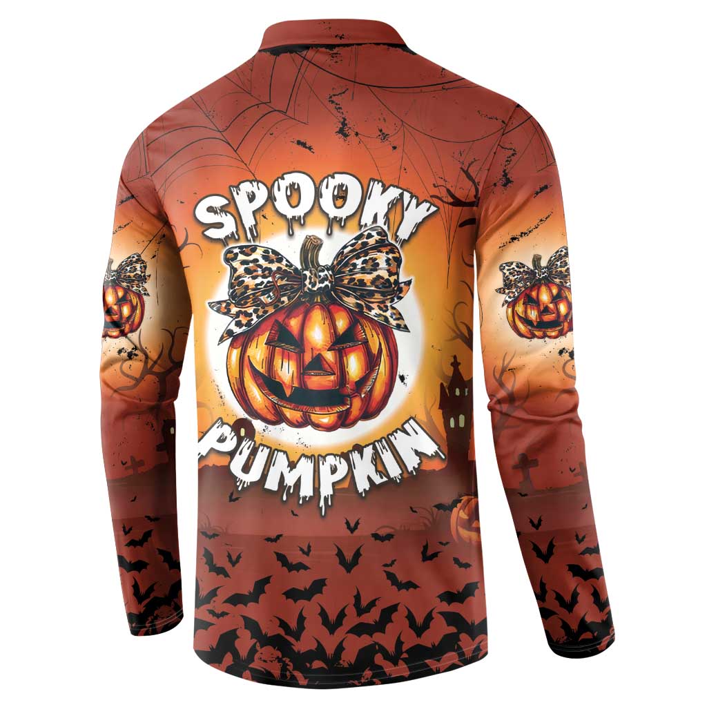 Coquette Pumpkin Halloween Button Sweatshirt It's Spooky Season LT05 - Wonder Print Shop