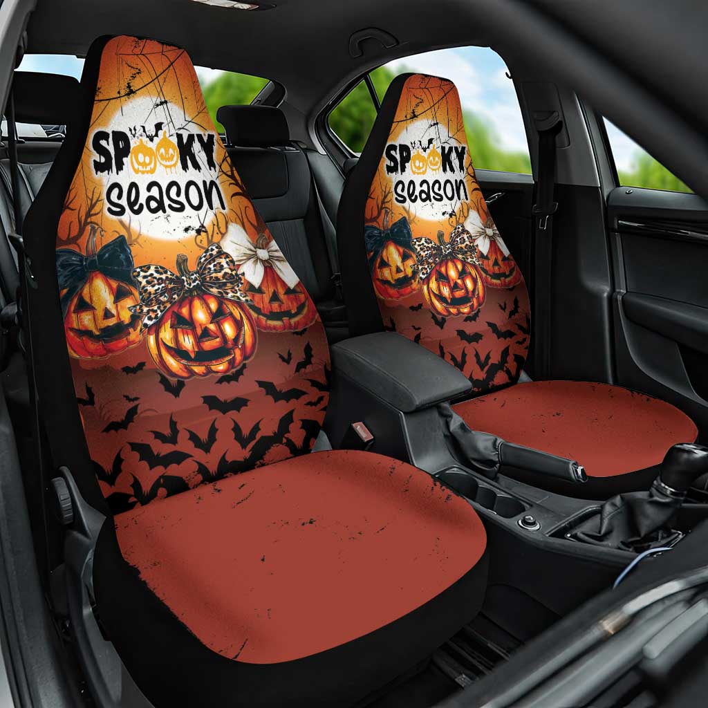 Coquette Pumpkin Halloween Car Seat Cover It's Spooky Season LT05 - Wonder Print Shop
