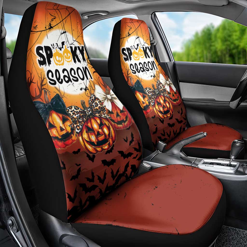 Coquette Pumpkin Halloween Car Seat Cover It's Spooky Season LT05 - Wonder Print Shop