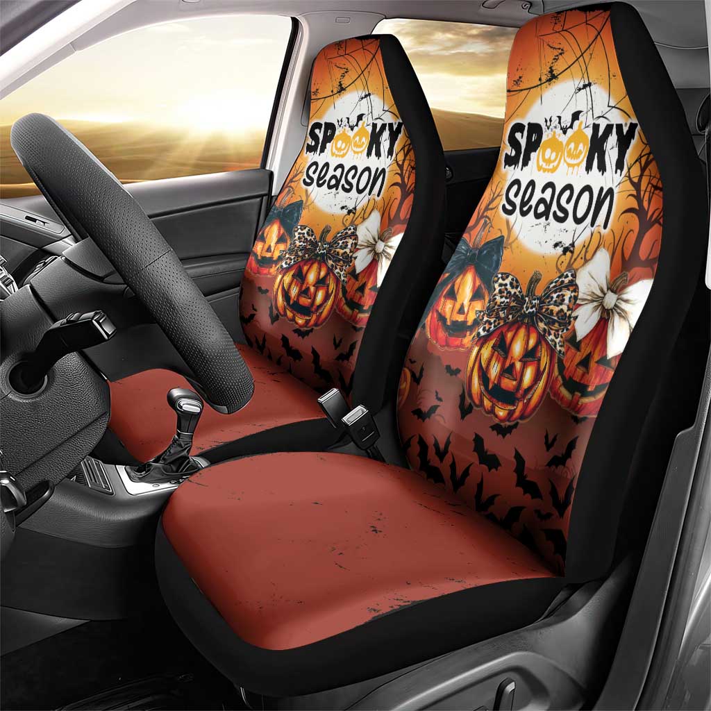 Coquette Pumpkin Halloween Car Seat Cover It's Spooky Season LT05 - Wonder Print Shop