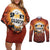 Coquette Pumpkin Halloween Couples Matching Off Shoulder Short Dress and Long Sleeve Button Shirt It's Spooky Season LT05 - Wonder Print Shop