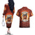 Coquette Pumpkin Halloween Couples Matching Off The Shoulder Long Sleeve Dress and Hawaiian Shirt It's Spooky Season LT05 - Wonder Print Shop