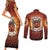 Coquette Pumpkin Halloween Couples Matching Short Sleeve Bodycon Dress and Long Sleeve Button Shirt It's Spooky Season LT05 - Wonder Print Shop