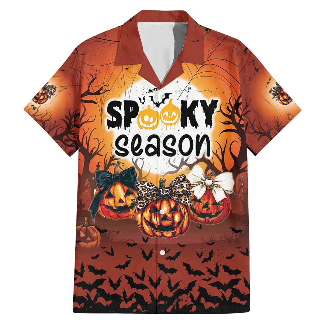 Coquette Pumpkin Halloween Family Matching Mermaid Dress and Hawaiian Shirt It's Spooky Season LT05 - Wonder Print Shop