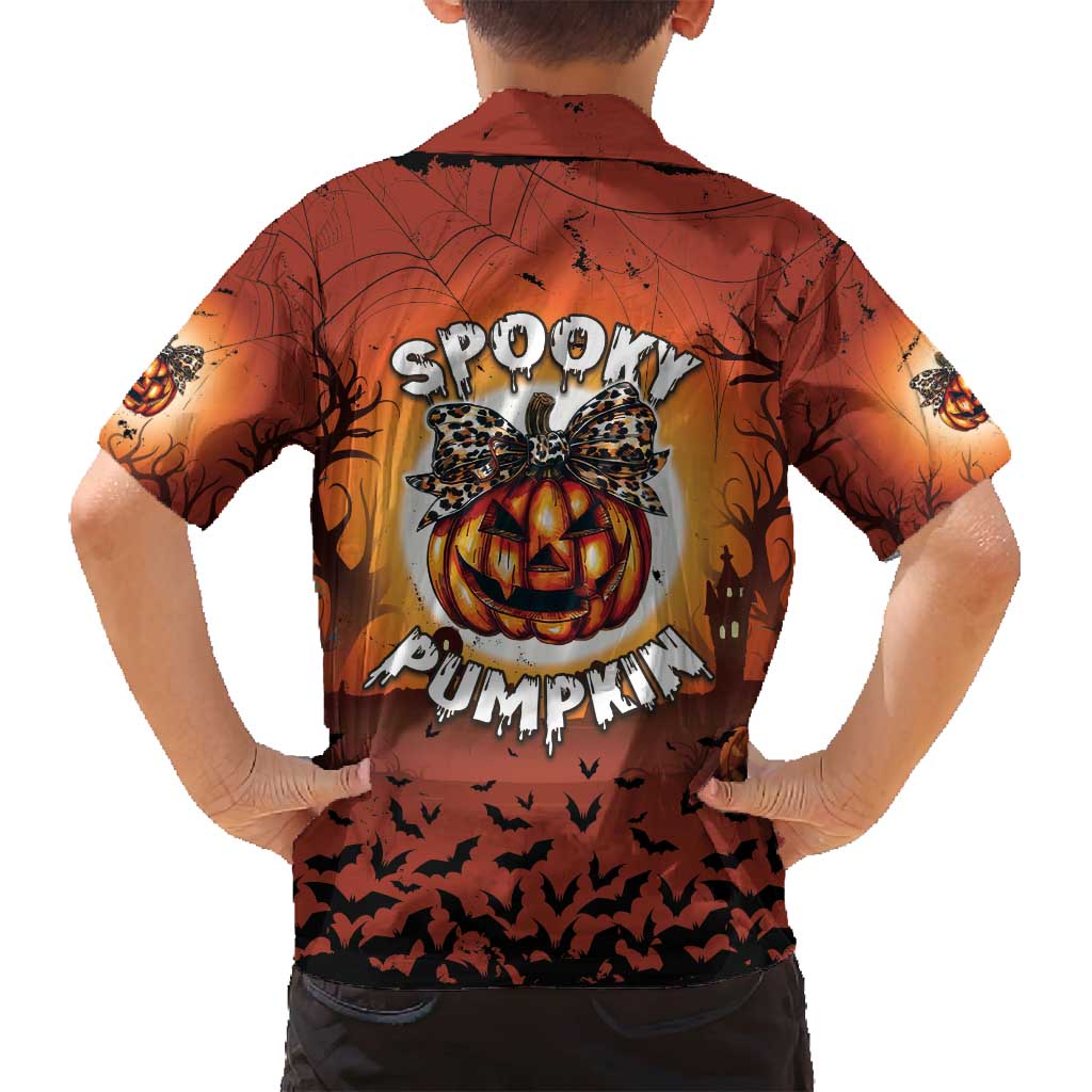 Coquette Pumpkin Halloween Family Matching Off Shoulder Maxi Dress and Hawaiian Shirt It's Spooky Season LT05 - Wonder Print Shop