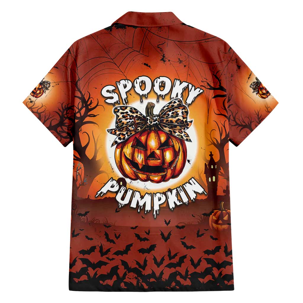 Coquette Pumpkin Halloween Family Matching Off Shoulder Maxi Dress and Hawaiian Shirt It's Spooky Season LT05 - Wonder Print Shop