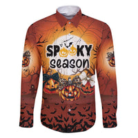 Coquette Pumpkin Halloween Family Matching Off Shoulder Short Dress and Hawaiian Shirt It's Spooky Season LT05 - Wonder Print Shop