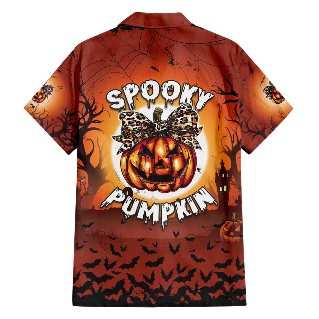 Coquette Pumpkin Halloween Family Matching Short Sleeve Bodycon Dress and Hawaiian Shirt It's Spooky Season LT05 - Wonder Print Shop