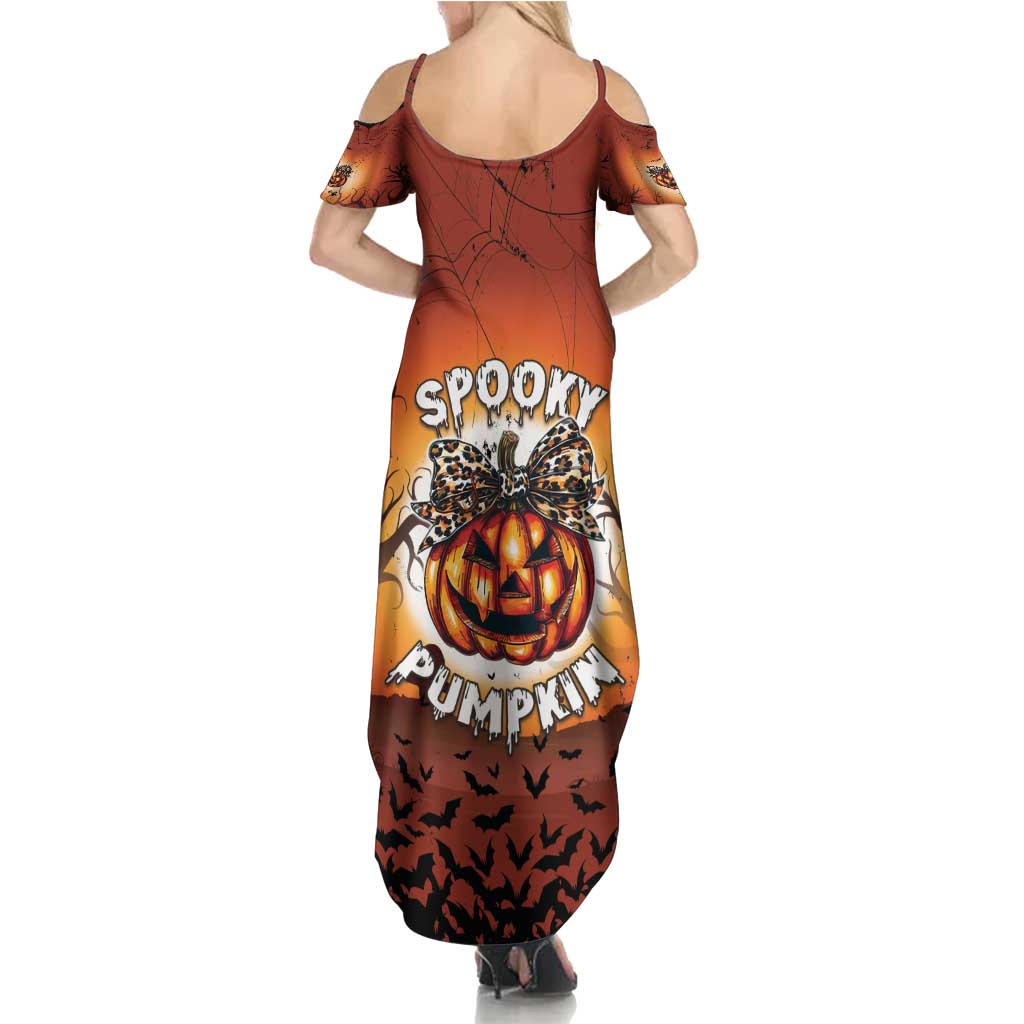 Coquette Pumpkin Halloween Family Matching Summer Maxi Dress and Hawaiian Shirt It's Spooky Season LT05 - Wonder Print Shop