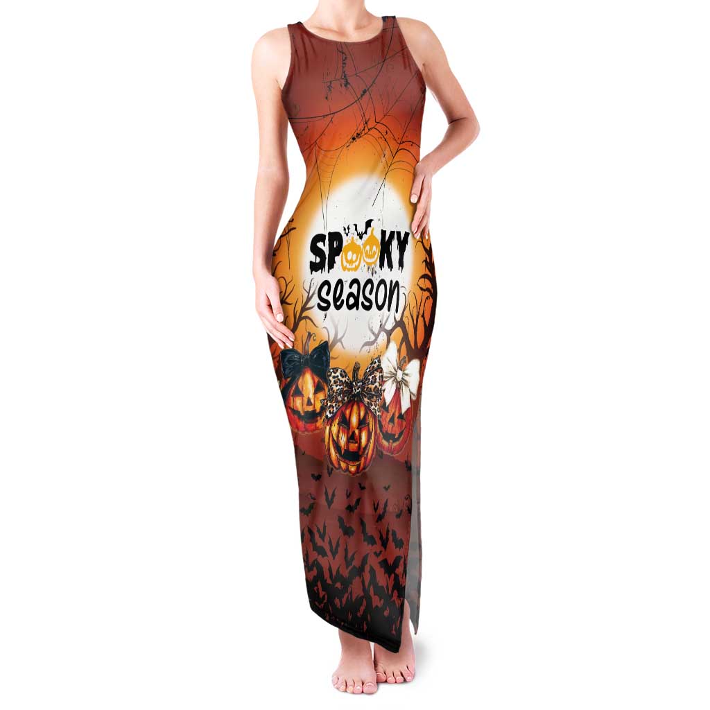 Coquette Pumpkin Halloween Family Matching Tank Maxi Dress and Hawaiian Shirt It's Spooky Season LT05 - Wonder Print Shop