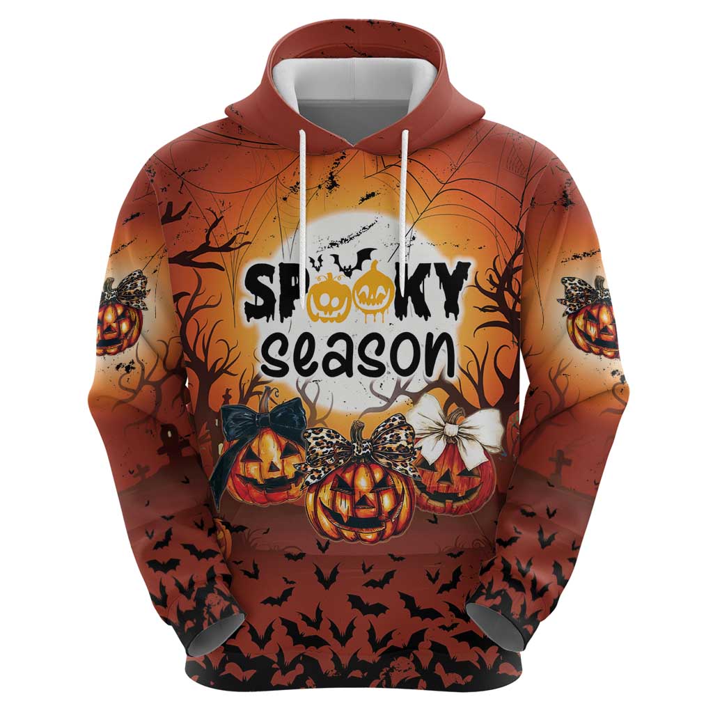 Coquette Pumpkin Halloween Hoodie It's Spooky Season LT05 - Wonder Print Shop