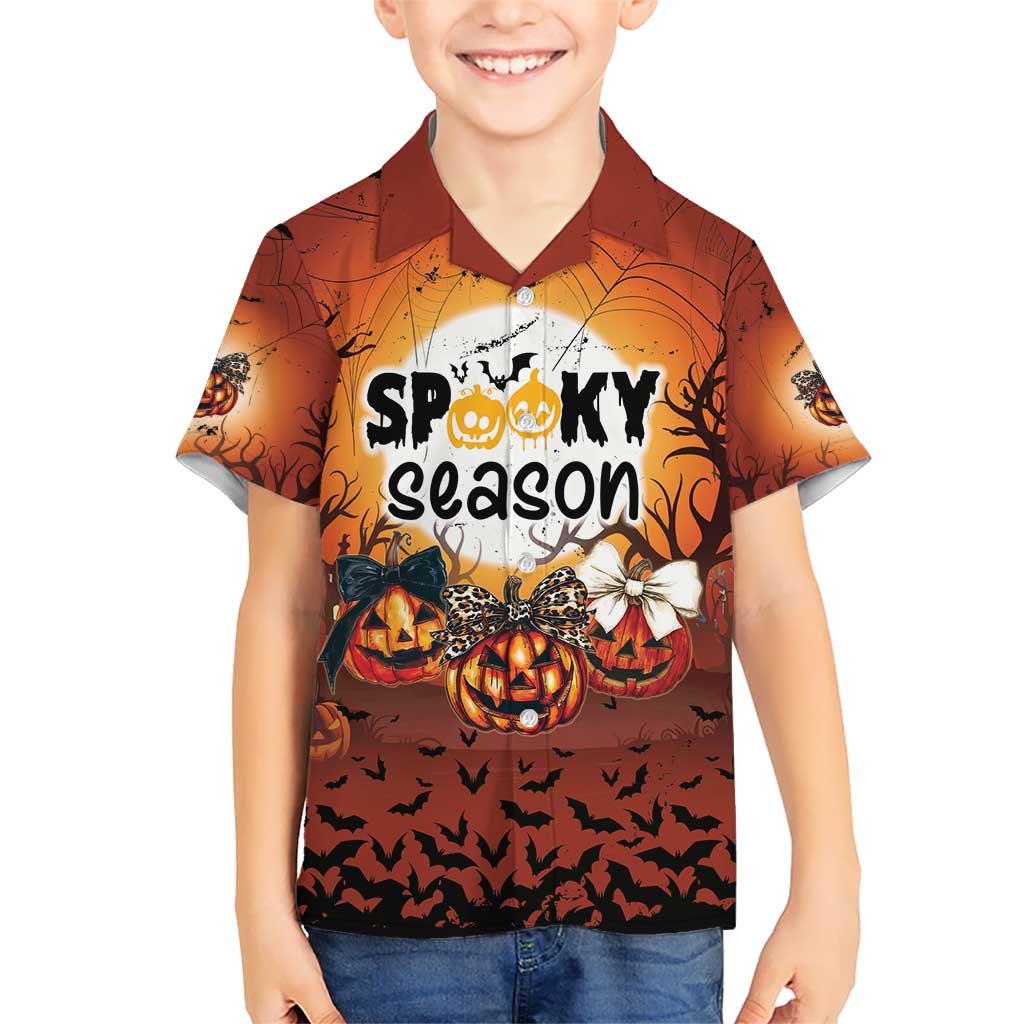 Coquette Pumpkin Halloween Kid Hawaiian Shirt It's Spooky Season LT05 - Wonder Print Shop