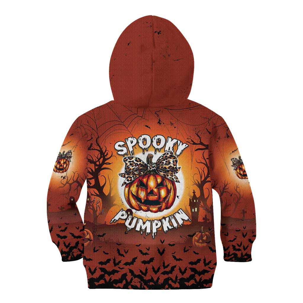 Coquette Pumpkin Halloween Kid Hoodie It's Spooky Season LT05 - Wonder Print Shop