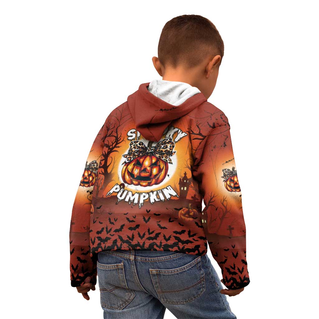 Coquette Pumpkin Halloween Kid Hoodie It's Spooky Season LT05 - Wonder Print Shop