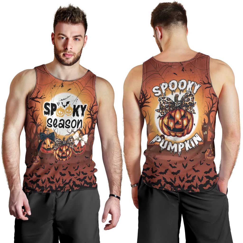 Coquette Pumpkin Halloween Men Tank Top It's Spooky Season LT05 - Wonder Print Shop