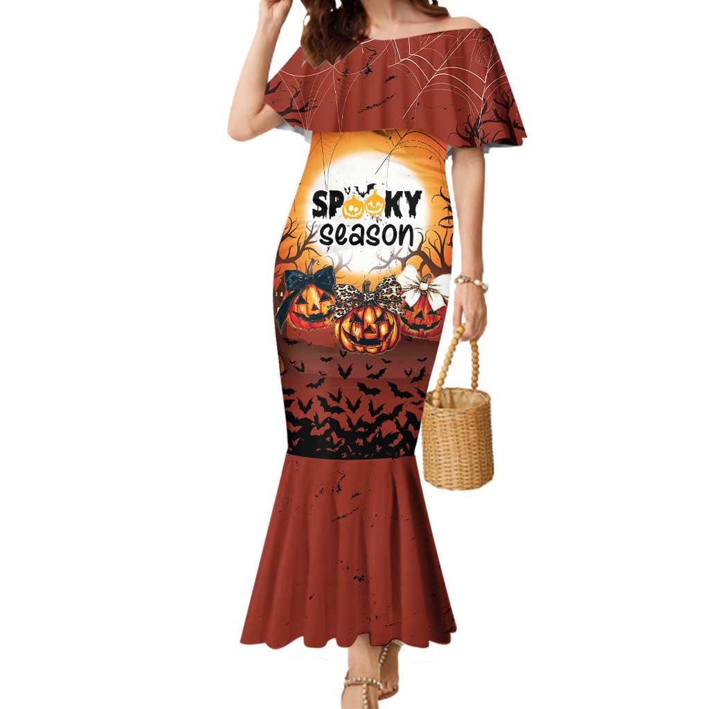 Coquette Pumpkin Halloween Mermaid Dress It's Spooky Season LT05 - Wonder Print Shop