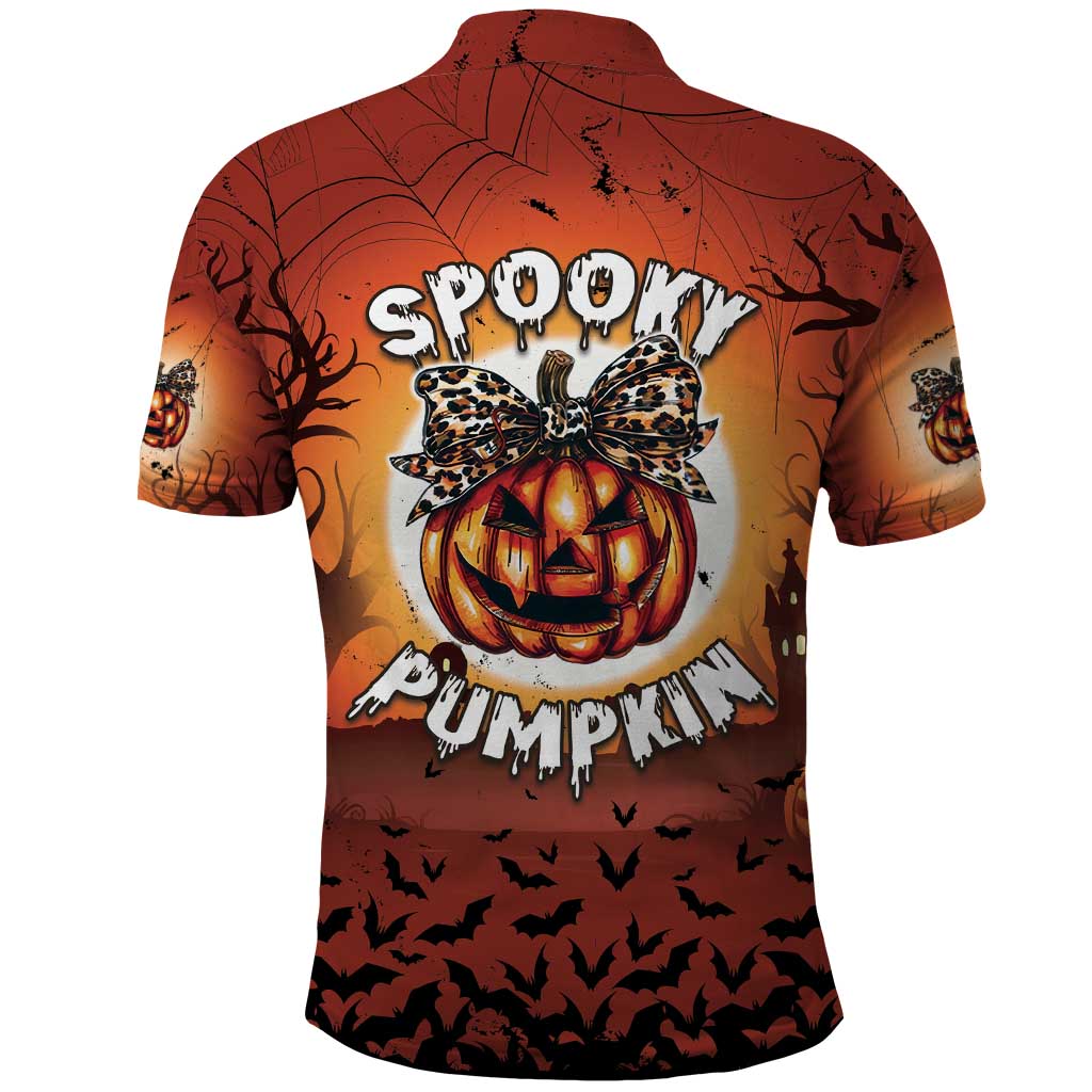 Coquette Pumpkin Halloween Polo Shirt It's Spooky Season LT05 - Wonder Print Shop