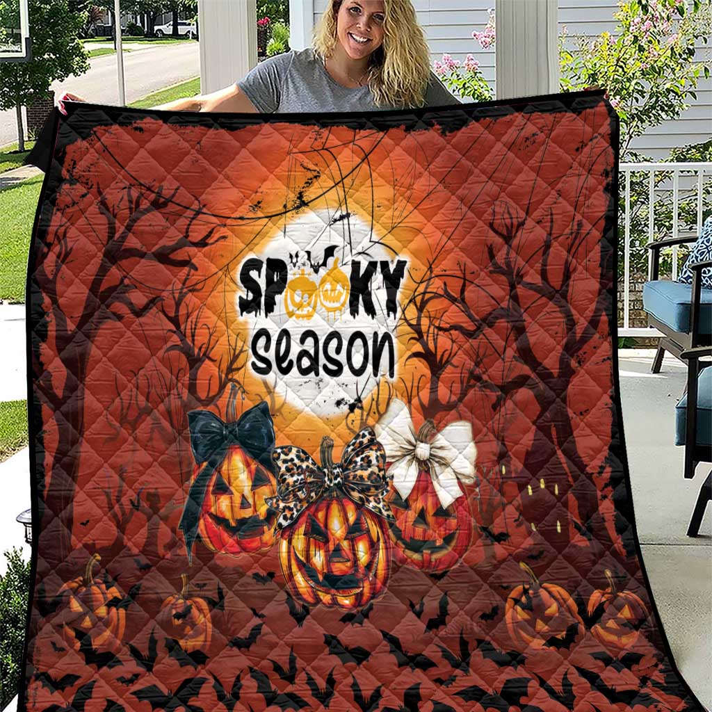 Coquette Pumpkin Halloween Quilt It's Spooky Season LT05 - Wonder Print Shop