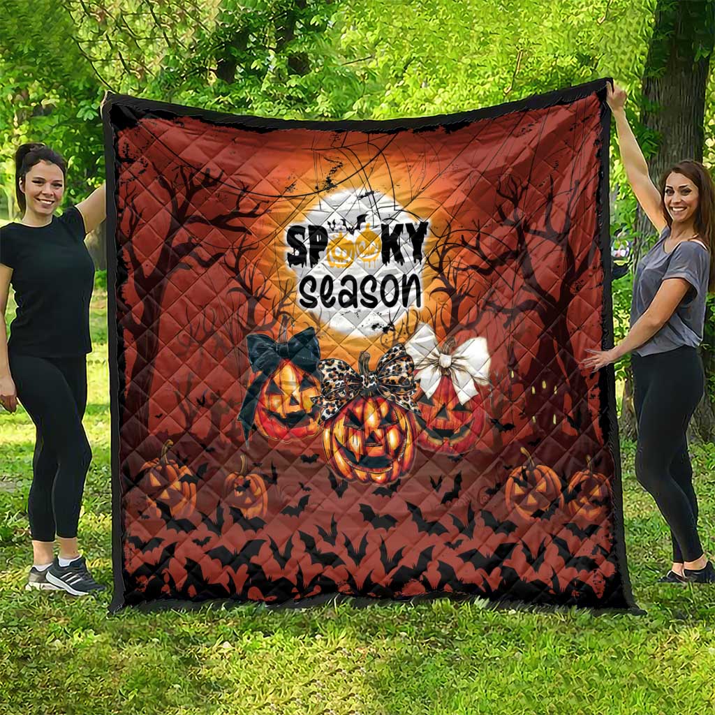 Coquette Pumpkin Halloween Quilt It's Spooky Season LT05 - Wonder Print Shop