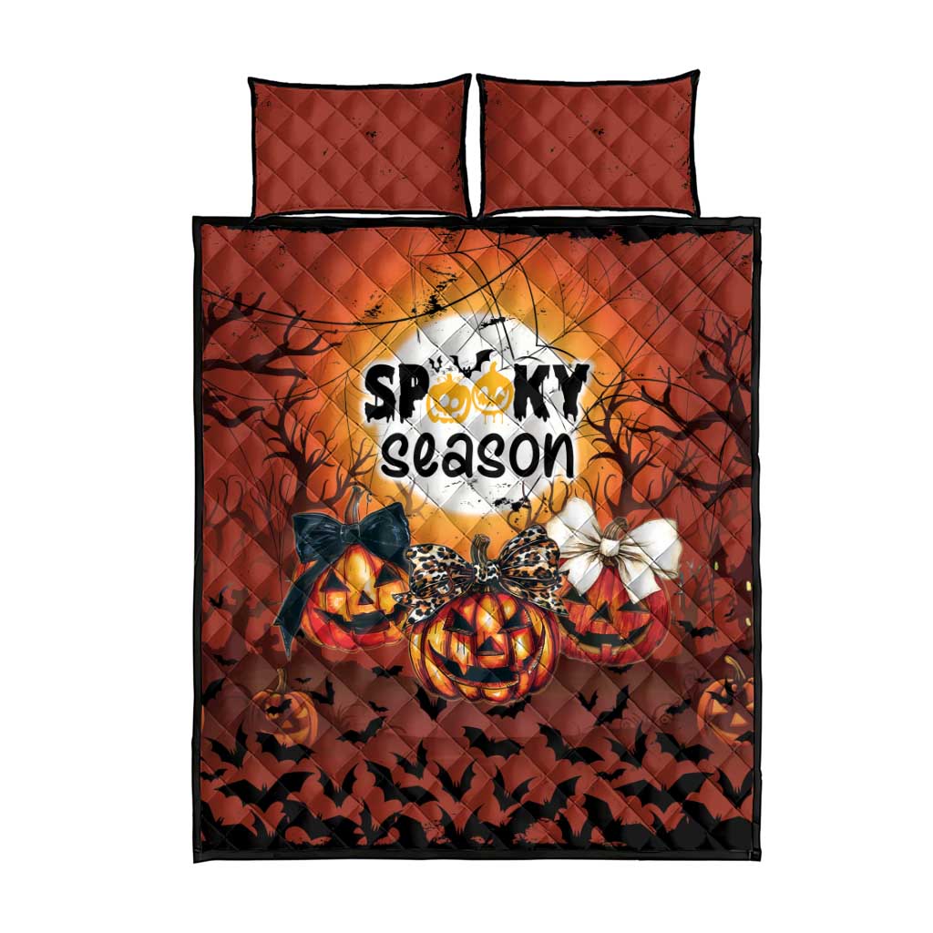 Coquette Pumpkin Halloween Quilt Bed Set It's Spooky Season LT05 - Wonder Print Shop