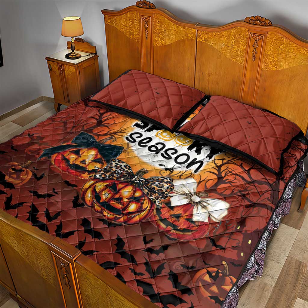 Coquette Pumpkin Halloween Quilt Bed Set It's Spooky Season LT05 - Wonder Print Shop
