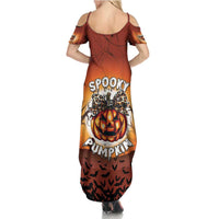 Coquette Pumpkin Halloween Summer Maxi Dress It's Spooky Season LT05 - Wonder Print Shop