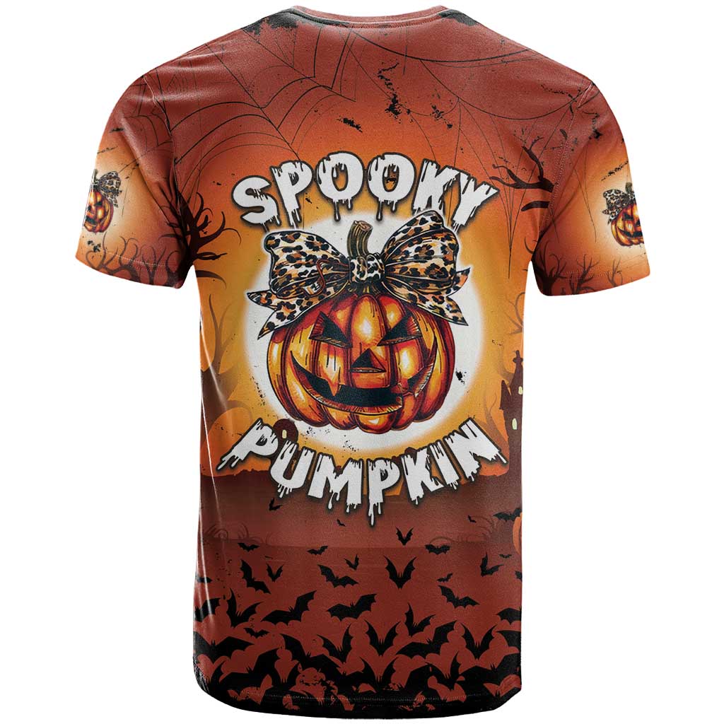 Coquette Pumpkin Halloween T Shirt It's Spooky Season LT05 - Wonder Print Shop