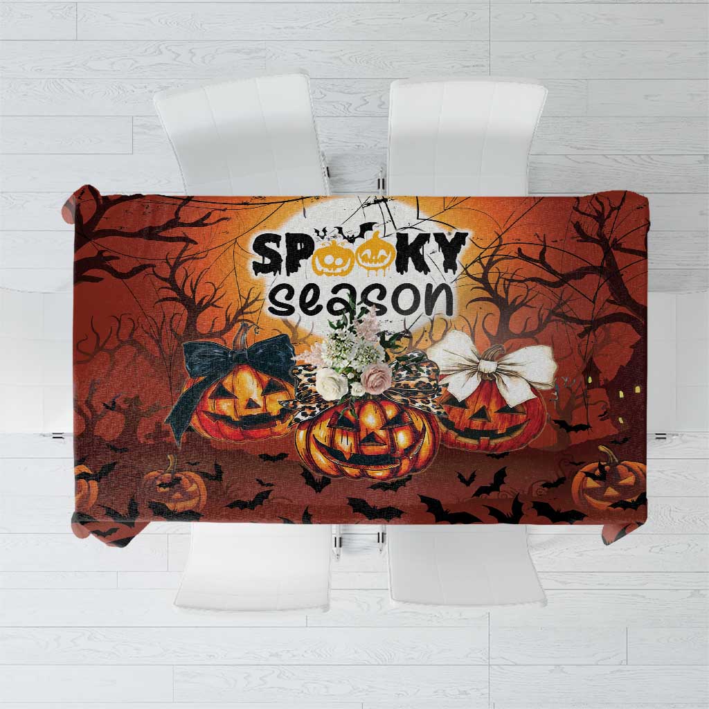 Coquette Pumpkin Halloween Tablecloth It's Spooky Season LT05 - Wonder Print Shop