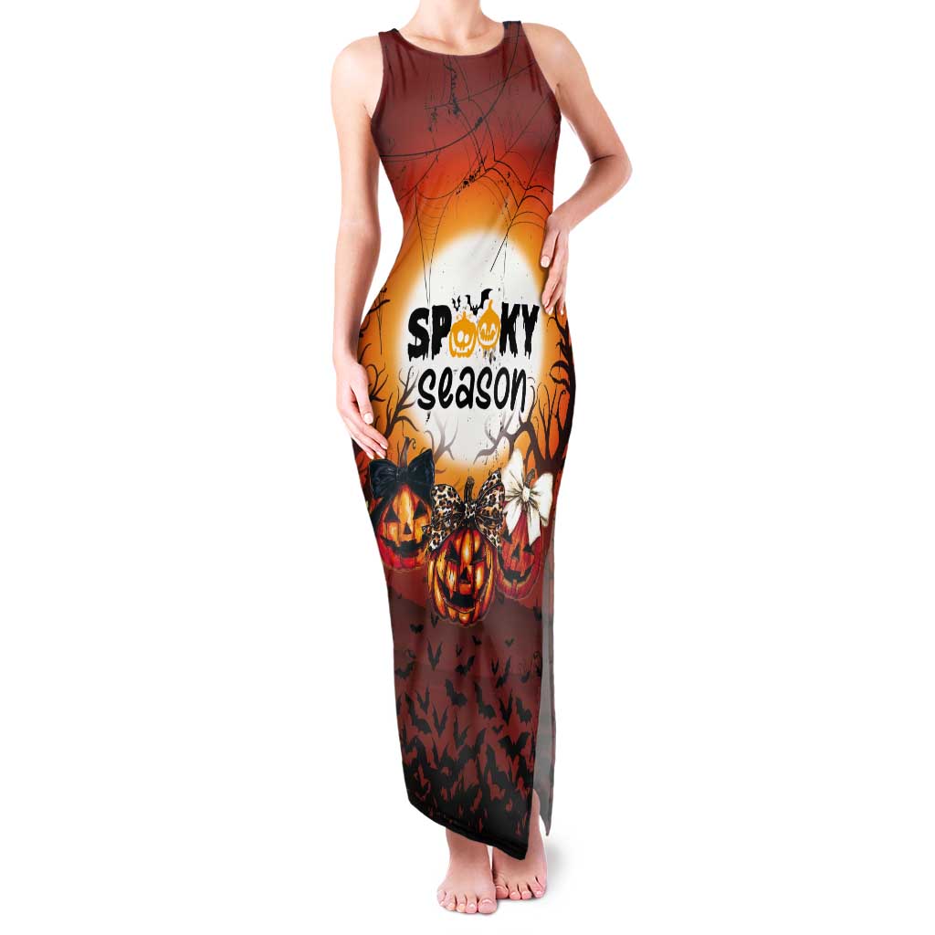 Coquette Pumpkin Halloween Tank Maxi Dress It's Spooky Season LT05 - Wonder Print Shop