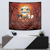Coquette Pumpkin Halloween Tapestry It's Spooky Season LT05 - Wonder Print Shop