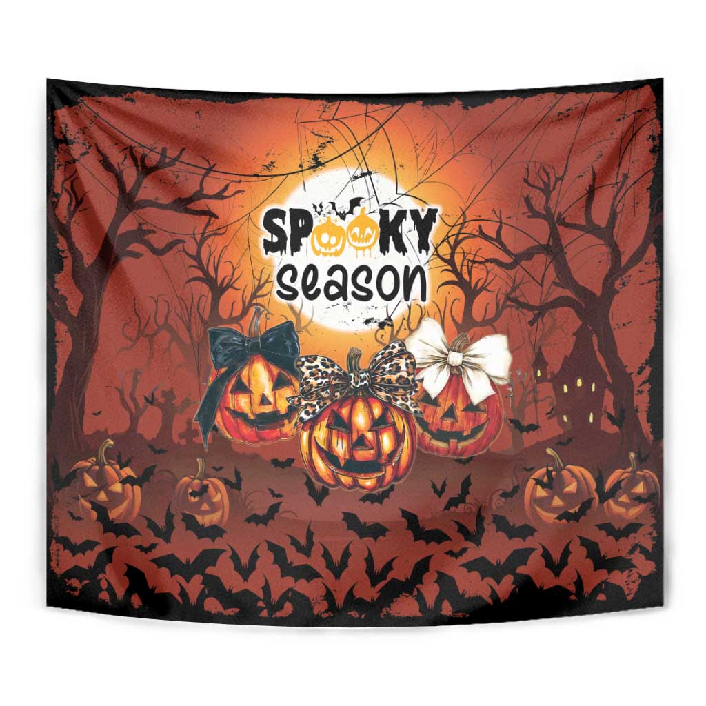 Coquette Pumpkin Halloween Tapestry It's Spooky Season LT05 - Wonder Print Shop