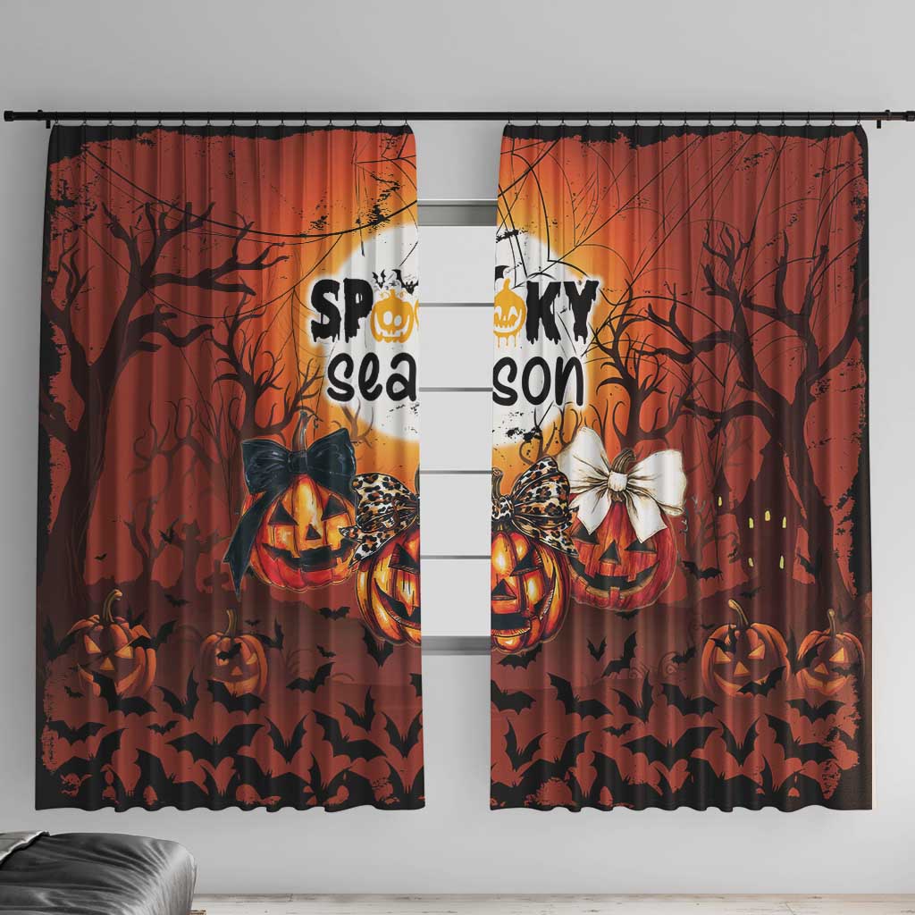 Coquette Pumpkin Halloween Window Curtain It's Spooky Season LT05 - Wonder Print Shop
