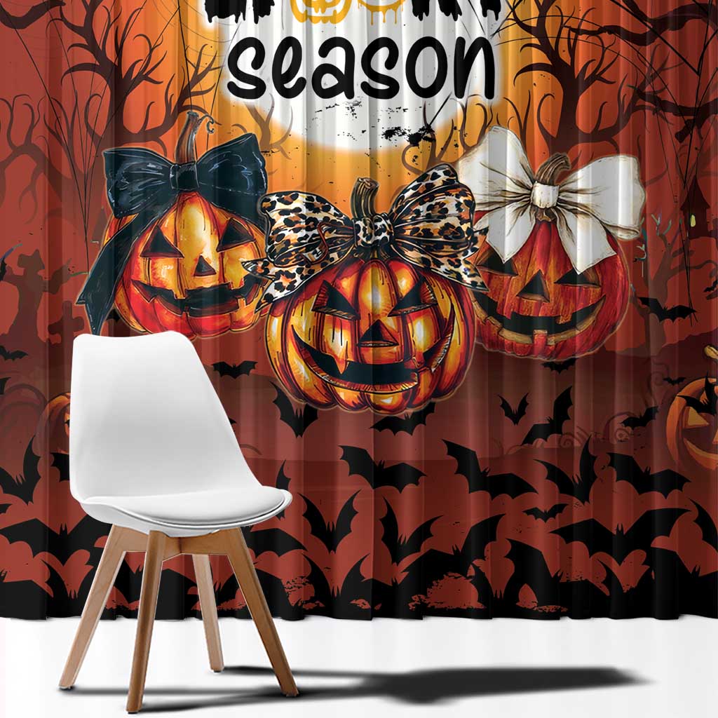 Coquette Pumpkin Halloween Window Curtain It's Spooky Season LT05 - Wonder Print Shop