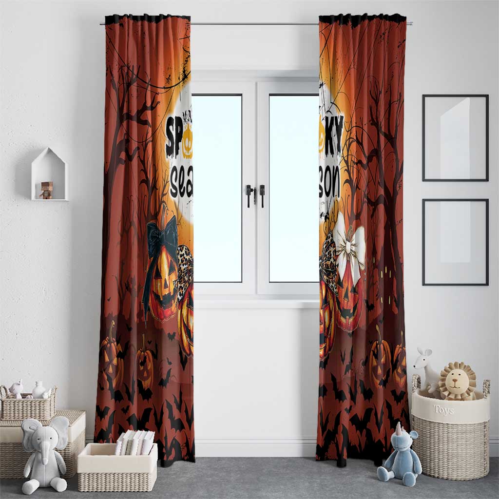 Coquette Pumpkin Halloween Window Curtain It's Spooky Season LT05 - Wonder Print Shop