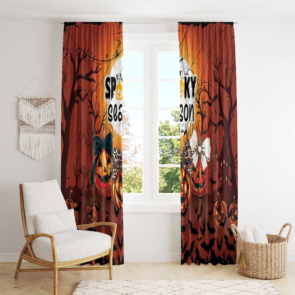 Coquette Pumpkin Halloween Window Curtain It's Spooky Season LT05 - Wonder Print Shop