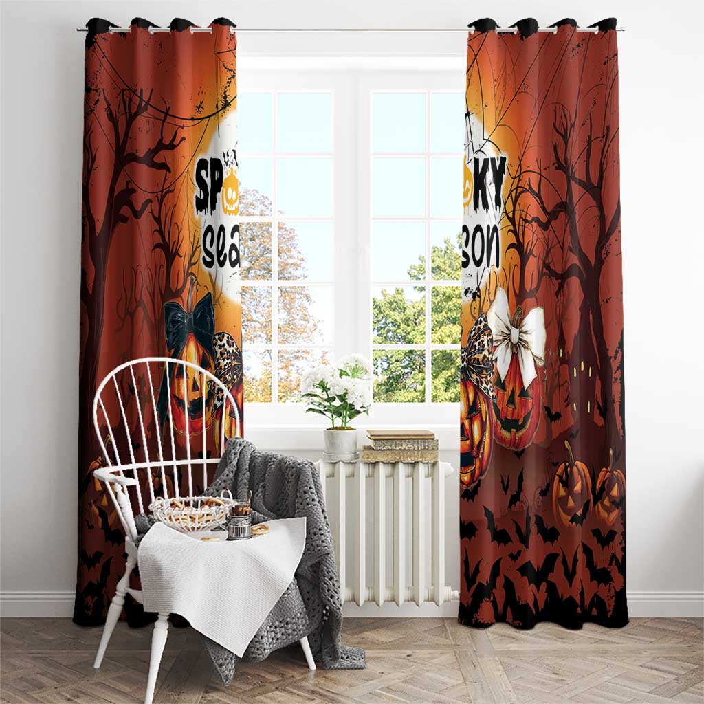 Coquette Pumpkin Halloween Window Curtain It's Spooky Season LT05 - Wonder Print Shop