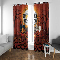 Coquette Pumpkin Halloween Window Curtain It's Spooky Season LT05 - Wonder Print Shop