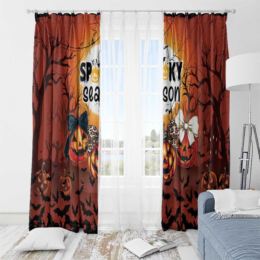 Coquette Pumpkin Halloween Window Curtain It's Spooky Season LT05 - Wonder Print Shop