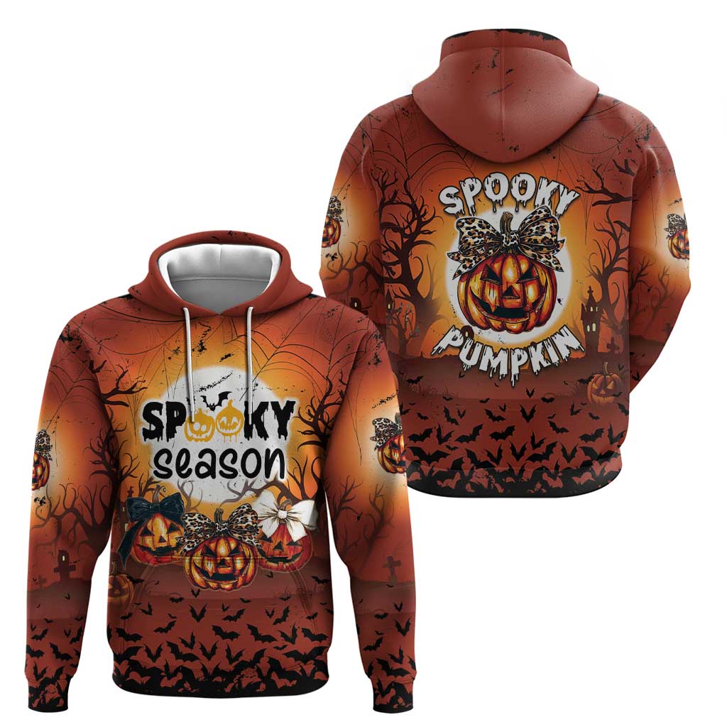 Coquette Pumpkin Halloween Zip Hoodie It's Spooky Season LT05 - Wonder Print Shop