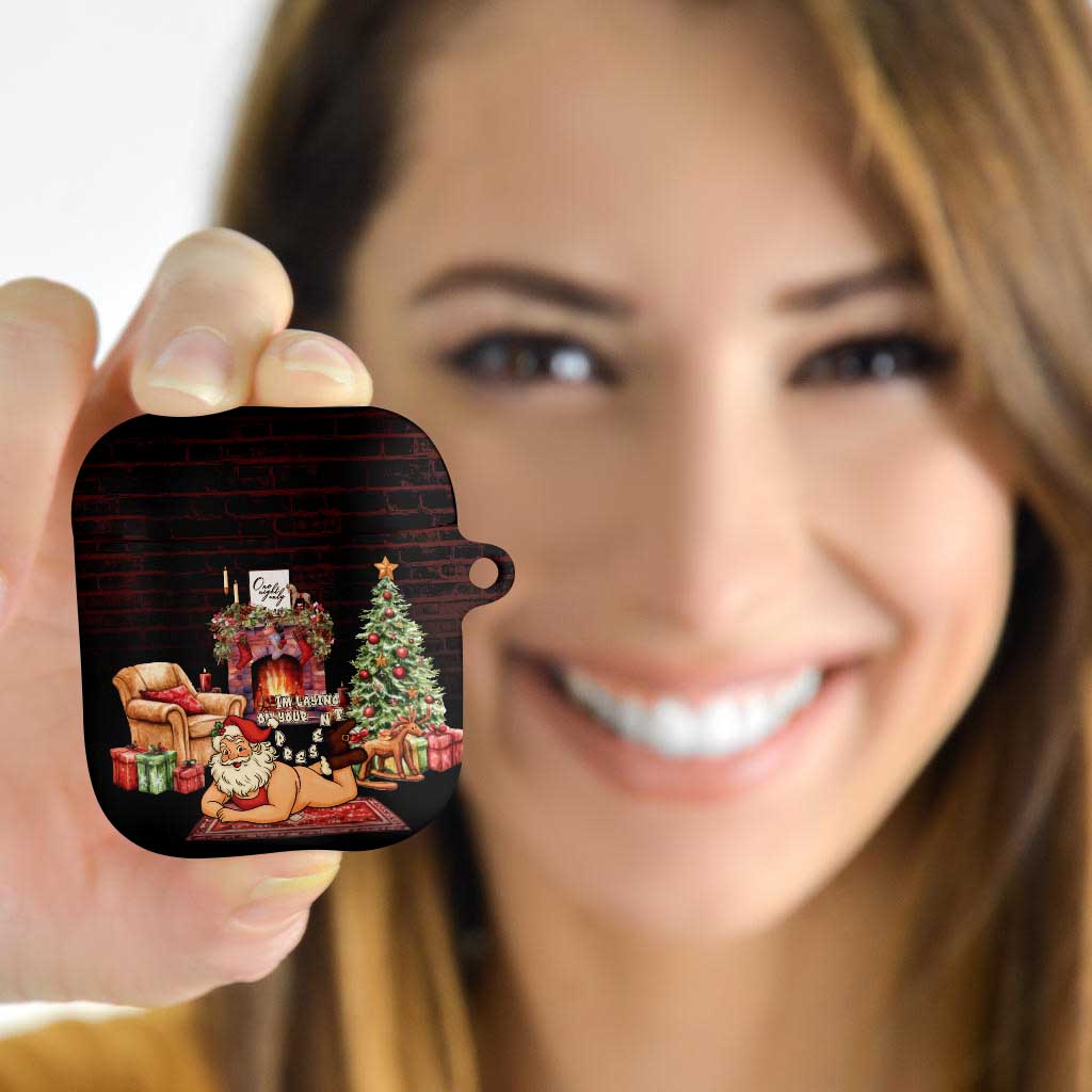 Funny Christmas AirPods Case Naughty Santa Im Laying On Your Present - Wonder Print Shop