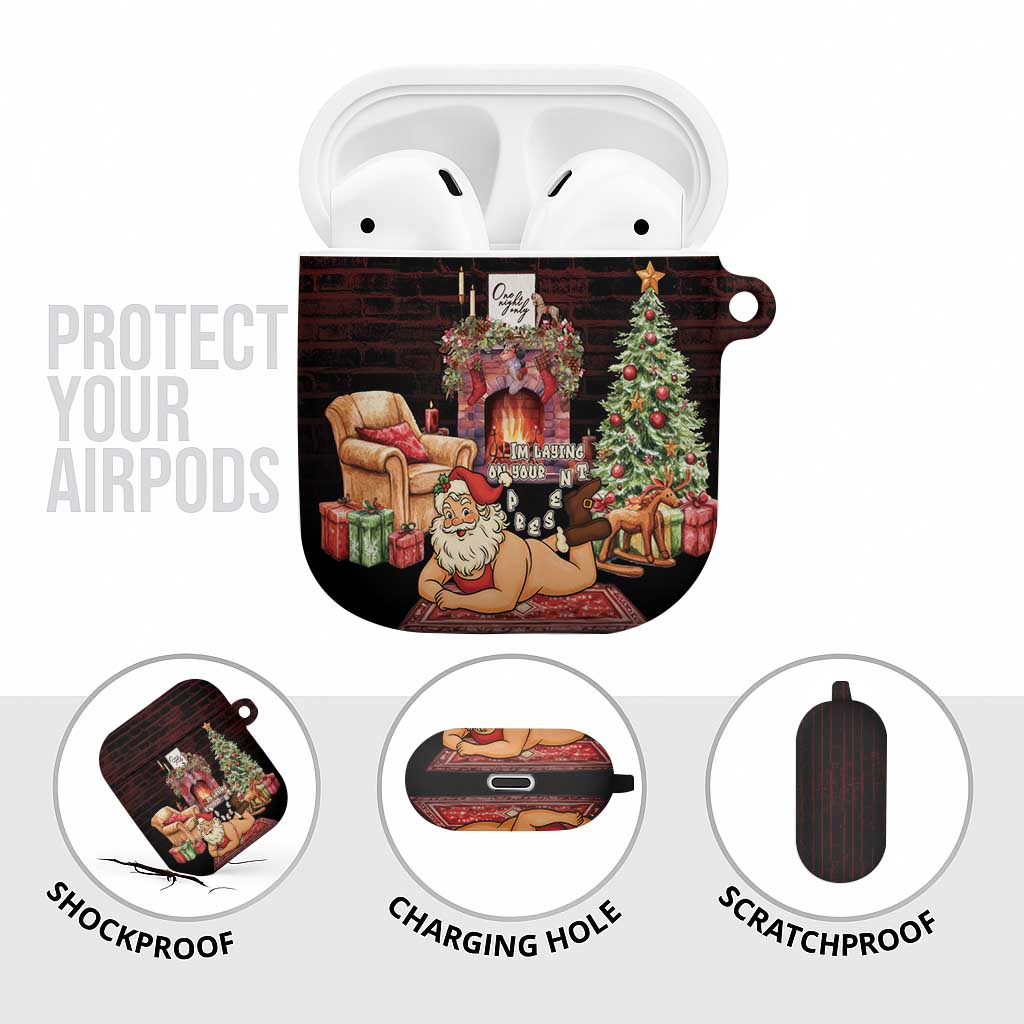 Funny Christmas AirPods Case Naughty Santa Im Laying On Your Present - Wonder Print Shop