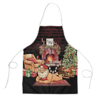 Funny Christmas Apron Naughty Santa Im Laying On Your Present - Wonder Print Shop